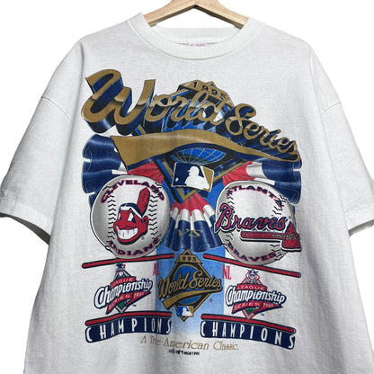 Vintage 1995 MLB Atlanta Braves VS Cleveland Indians World Series T-Shirt
