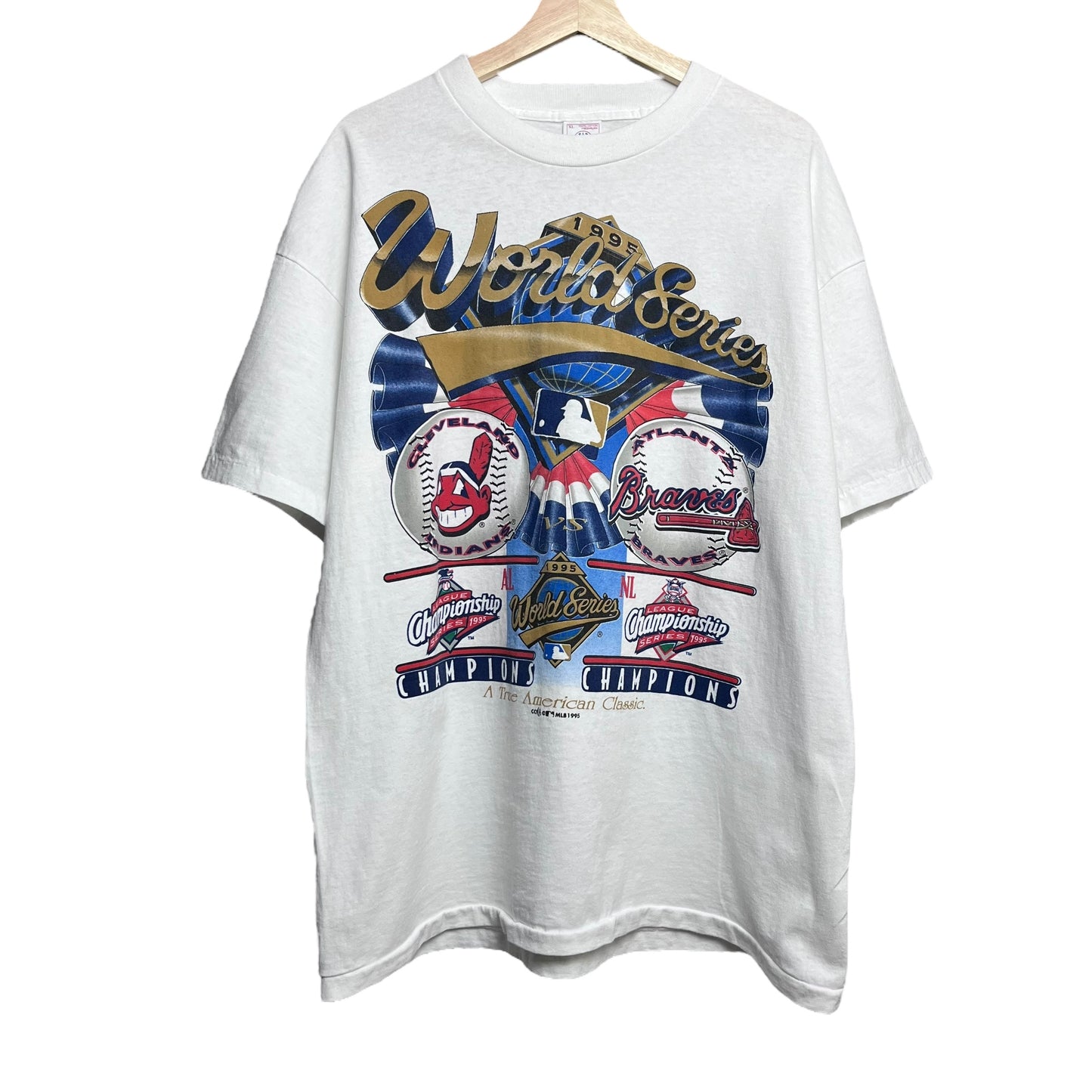 Vintage 1995 MLB Atlanta Braves VS Cleveland Indians World Series T-Shirt