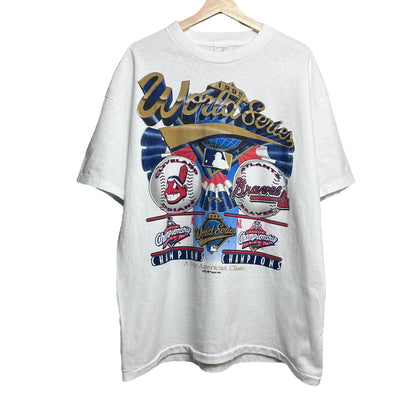 Vintage 1995 MLB Atlanta Braves VS Cleveland Indians World Series T-Shirt